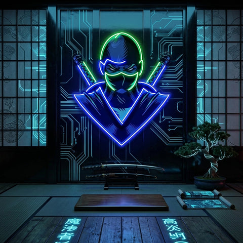 Blue Ninja LED Neon Sign Light Pop Art