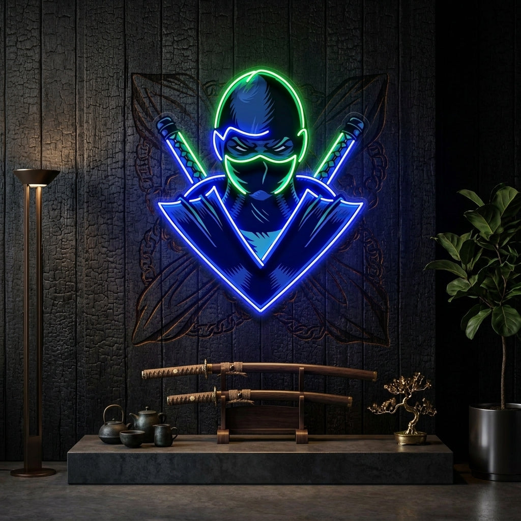 Blue Ninja LED Neon Sign Light Pop Art