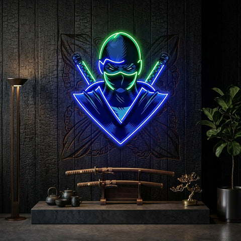 Blue Ninja LED Neon Sign Light Pop Art
