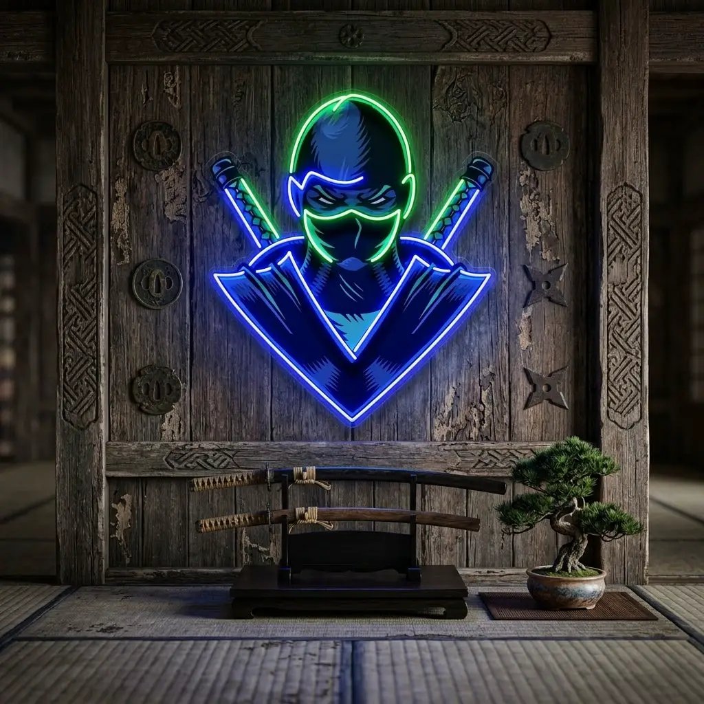 Blue Ninja LED Neon Sign Light Pop Art