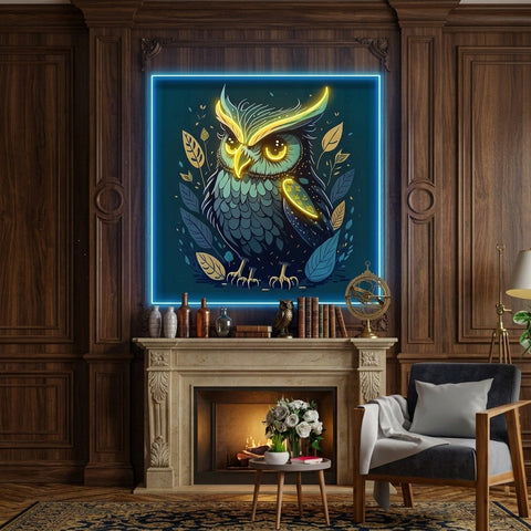 Blue Owl LED Neon Sign Light Pop Art