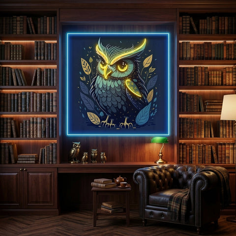 Blue Owl LED Neon Sign Light Pop Art