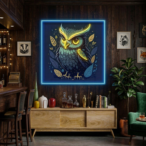 Blue Owl LED Neon Sign Light Pop Art