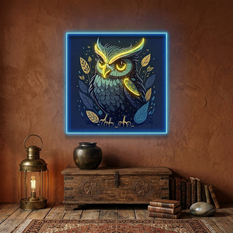 Blue Owl LED Neon Sign Light Pop Art