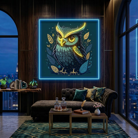 Blue Owl LED Neon Sign Light Pop Art
