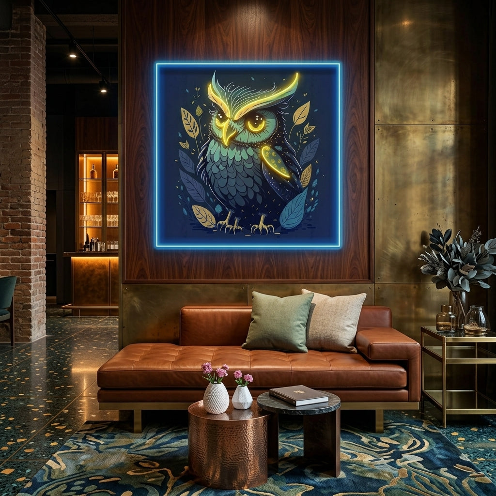 Blue Owl LED Neon Sign Light Pop Art