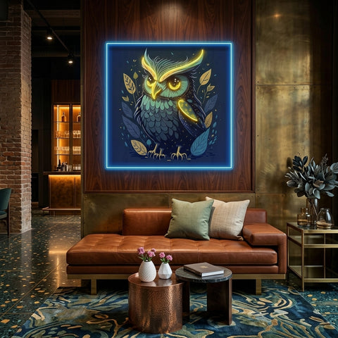 Blue Owl LED Neon Sign Light Pop Art
