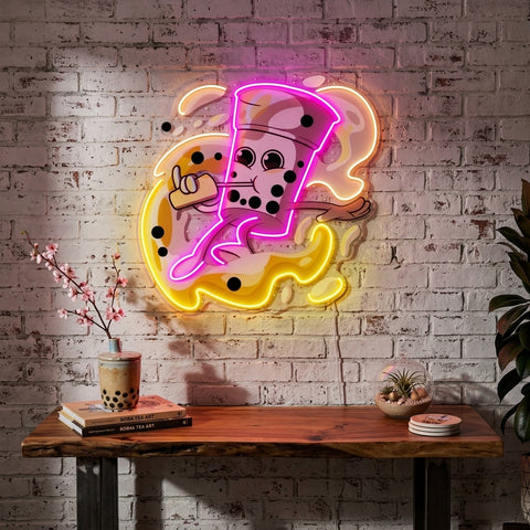 Boba Coffee Surfing LED Neon Sign Light Pop Art
