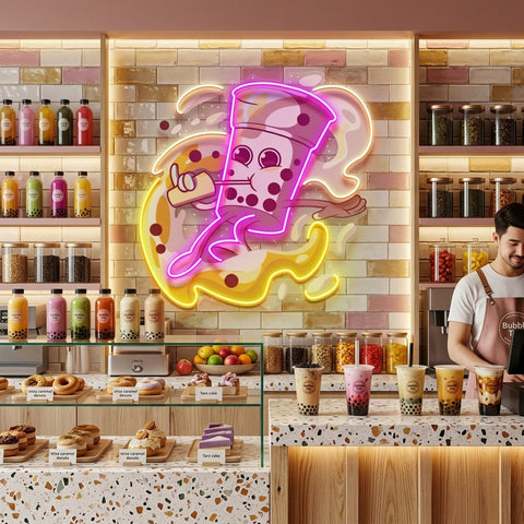 Boba Coffee Surfing LED Neon Sign Light Pop Art