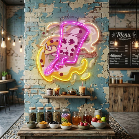 Boba Coffee Surfing LED Neon Sign Light Pop Art