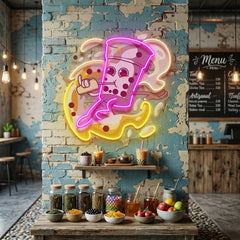 Boba Coffee Surfing LED Neon Sign Light Pop Art