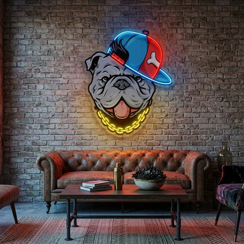 Bull Dog LED Neon Sign Light Pop Art