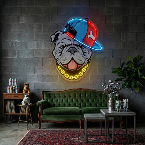 Bull Dog LED Neon Sign Light Pop Art