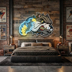 Bulldog Cartoon Artwork Led Neon Sign Light