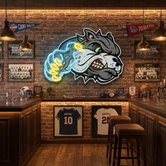 Bulldog Cartoon Artwork Led Neon Sign Light