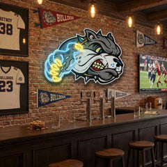 Bulldog Cartoon Artwork Led Neon Sign Light