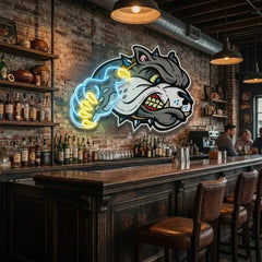 Bulldog Cartoon Artwork Led Neon Sign Light