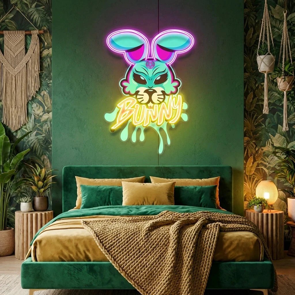 Bunny Gangsta Artwork Led Neon Sign Light
