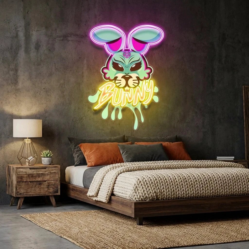 Bunny Gangsta Artwork Led Neon Sign Light