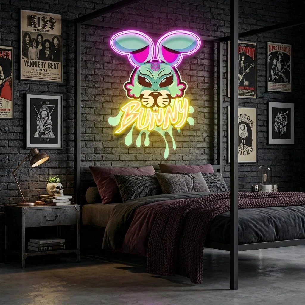 Bunny Gangsta Artwork Led Neon Sign Light