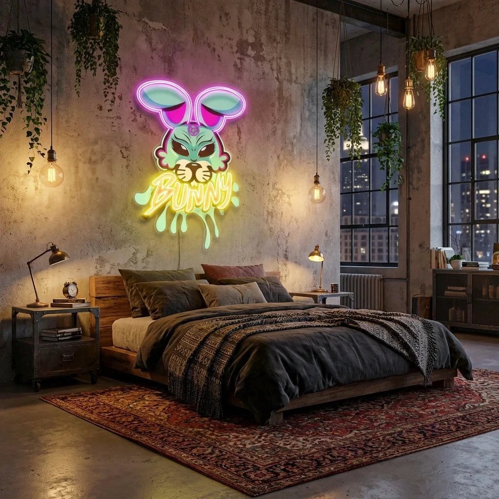 Bunny Gangsta Artwork Led Neon Sign Light