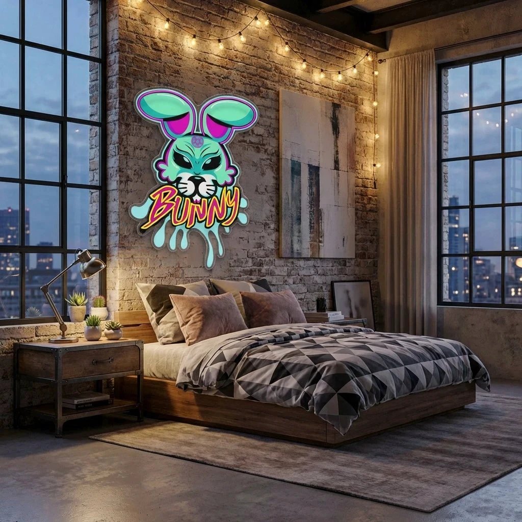 Bunny Gangsta Artwork Led Neon Sign Light