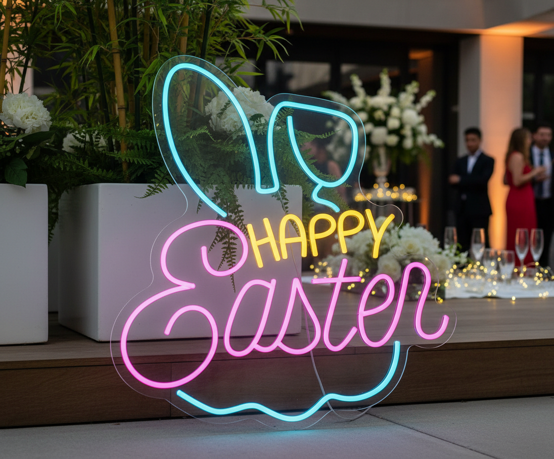 Happy Easter Led Neon Sign Home Party Decor Sign
