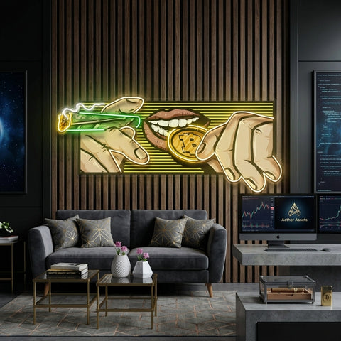 Burn Money With Bitcoin LED Neon Sign Light Pop Art