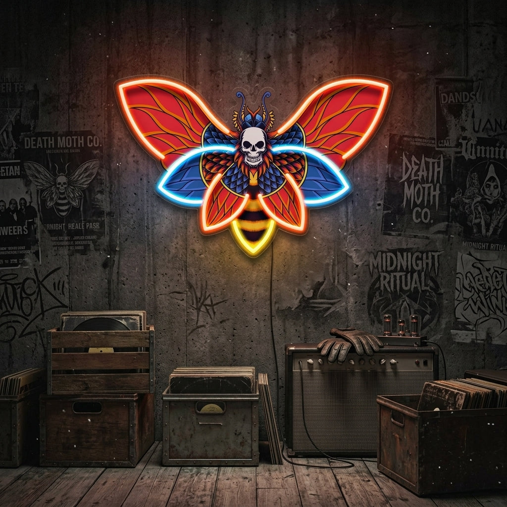 Butterfly Skull LED Neon Sign Light Pop Art