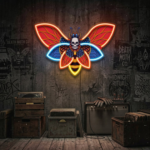 Butterfly Skull LED Neon Sign Light Pop Art