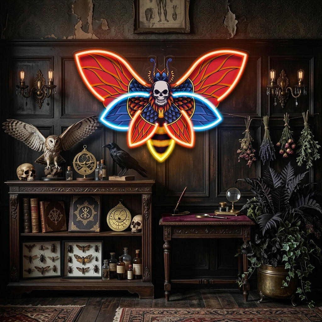 Butterfly Skull LED Neon Sign Light Pop Art