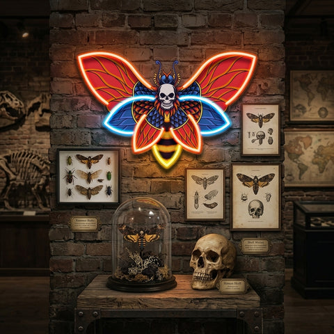 Butterfly Skull LED Neon Sign Light Pop Art