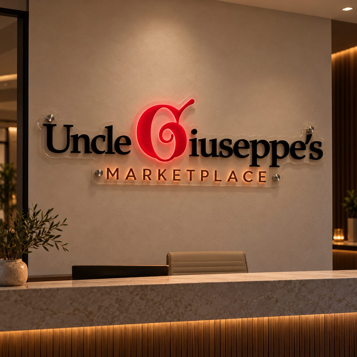 Uncle Giuseppe’s Marketplace Logo - Custom LED Neon Sign