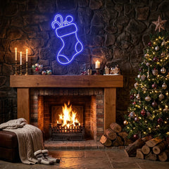 Candy With Christmas Sock Neon Sign