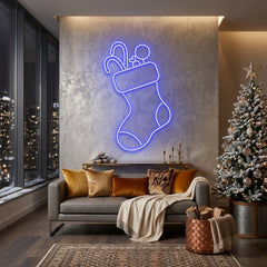 Candy With Christmas Sock Neon Sign
