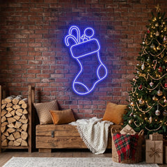 Candy With Christmas Sock Neon Sign