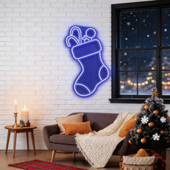 Candy With Christmas Sock Neon Sign