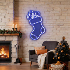 Candy With Christmas Sock Neon Sign