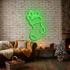 Candy With Christmas Sock Neon Sign