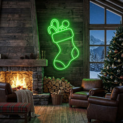 Candy With Christmas Sock Neon Sign