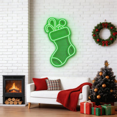 Candy With Christmas Sock Neon Sign