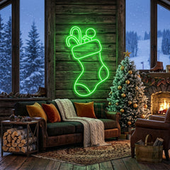 Candy With Christmas Sock Neon Sign