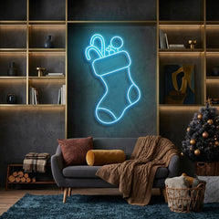 Candy With Christmas Sock Neon Sign