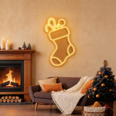 Candy With Christmas Sock Neon Sign