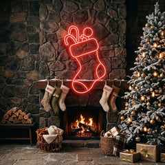 Candy With Christmas Sock Neon Sign