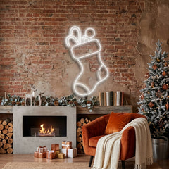 Candy With Christmas Sock Neon Sign
