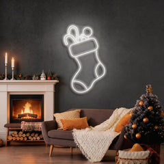 Candy With Christmas Sock Neon Sign