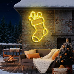 Candy With Christmas Sock Neon Sign