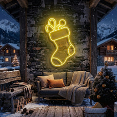 Candy With Christmas Sock Neon Sign