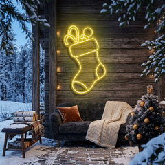 Candy With Christmas Sock Neon Sign
